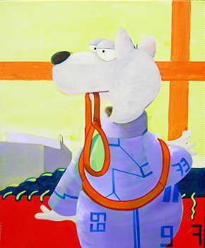 Hond met Lijn schilderij Peter van Holten DroomHome