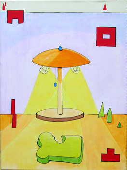 lamp en Groene Boterham Schilderij peter van Holten DroomHome