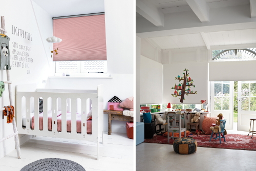 Raamdecoratie Trends 2015: Wit Licht! - Raambekleding in de Kinderkamer. (Foto: Bece Dupligordijn & Luxaflex Rolgordijn, Perscentrum Wonen  op DroomHome.nl)