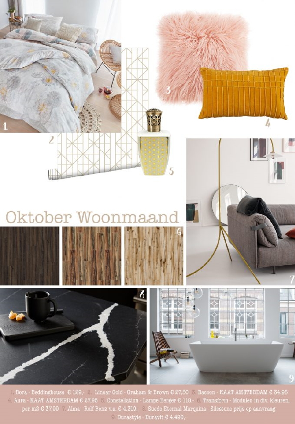 Oktober Woonmaand 2017 Inspiratie Moodboard met Bekende Woonmerken – MEER Interieur Inspiratie… (Foto HCP  op DroomHome.nl)