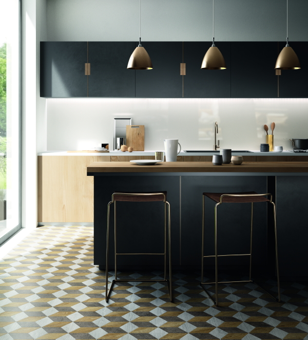 Vinylvloeren Trends: Moduleo Moods Vloeren met Geometrische Patronen - Vinylvloer Herringbone. (Foto Moduleo  op DroomHome.nl)