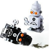 Lopende Salt & Pepper Bots, Opwindbare Peper en Zout Robots LEES MEER...