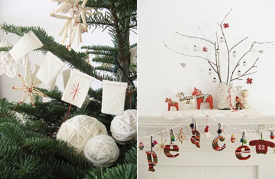 Trendy Kerstboom & Kerstdecoratie - Folklore Kerstversiering van Vilt & Stof (Foto Perscentrum Wonen  op DroomHome.nl)