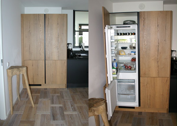 Eindresultaat van de nieuwe I-KOOK keuken (blog 6) – Siemens Studioline koel-vriescombinatie (KI86SSD30, 178cm. (Foto DroomHome.nl)