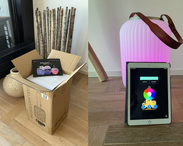 Nikki.Amsterdam The Lampion unboxing en app installeren! (Foto DroomHome.nl)