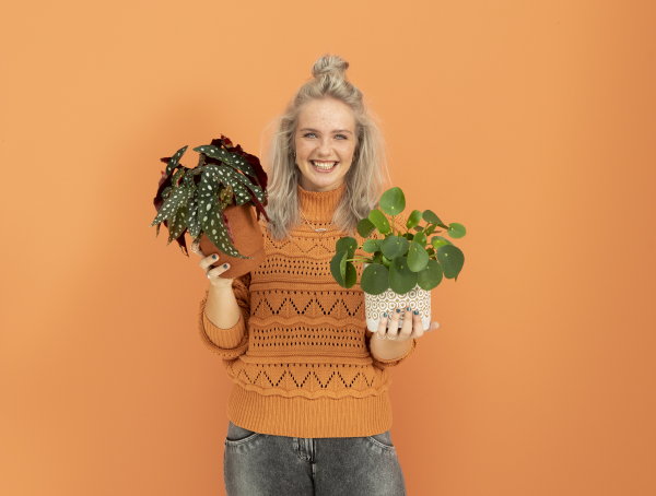 Plantfulness planten geluk voor jou: lach in je leven! Pannenkoekenplant & Begonia Polkadot plant (Foto Cees Rutten Jr., Intratuin  op DroomHome.nl)