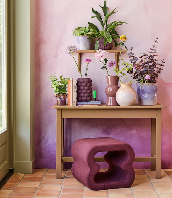 Intratuin woontrends 2026 herfst – Woontrend Soft Glow: poeder pastels, lavendel, mint, oud-roze