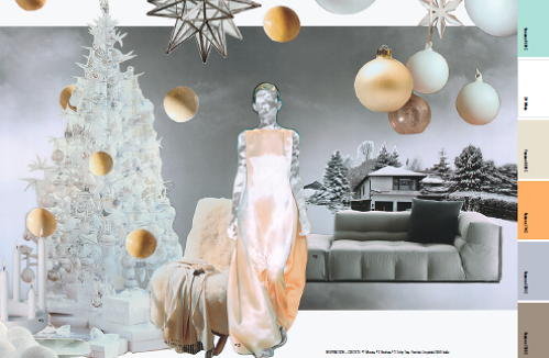 Kerst Trend 2012 - Soft Cloud Kerststijl Christmas World 2012 - Meer Kerst ... (Foto Christmas World Moodboard op DroomHome.nl)