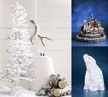 Kerstdecoratie & Kerstverlichting: Konstsmide Led Acryl IJsbeer Kerstfiguur & Konstmide Fibre Optic Wintertafereel