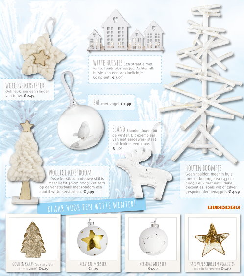 Kerst Trend 2014: Witte Blokker Kerst Collectie 2014 – Blokker Kerstdecoratie met Veel Witte Kerstversiering en Natuurlijke Materialen voor in Kersthuis. MEER Kerst… (Foto Blokker  op DroomHome.nl)