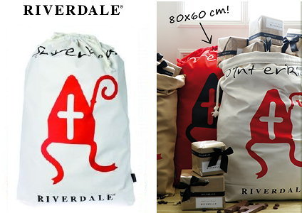 Winactie: Gratis 1 van de 2 Riverdale Sinterklaas Zakken Winnen! - St. Nicolaas Prijsvraag Grote Katoenen Sinterklaaszak voor Pakjesavond 5 December 2016. (Foto Riverdale  op DroomHome.nl)