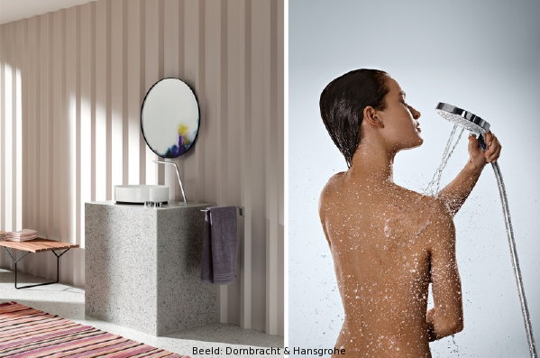 Badkamer Trends: Hotel Badkamer & Wellness voor Thuis! (Foto Dornbract Mengkraan & Hansgrohe Raindance Douchekop, Perscentrum Wonen  op DroomHome.nl)