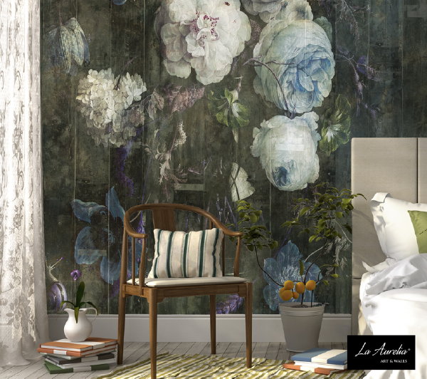 Behang Collectie van La Aurelia: Dutch Dreams – Bouquet Wallpaper – MEER Behang.. (Foto La Aurelia  op DroomHome.nl)