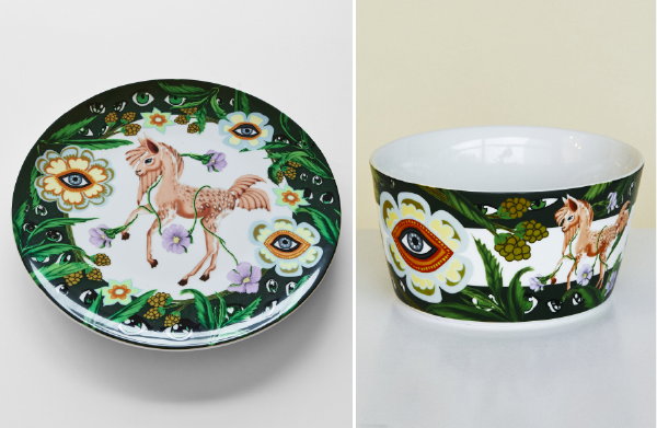 Nieuwe Limited Collectie IKEA Stunsig met Mythische Dieren en Wezens – Stunsig Servies Kom en Bord. (Foto Ikea  op DroomHome.nl)