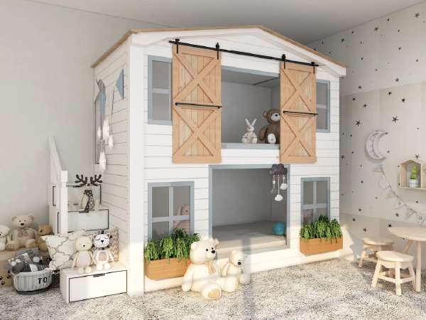 Kinderkamer hoogslaper boerderij (Foto: Collov Home Design, Pexels  op DroomHome.nl)