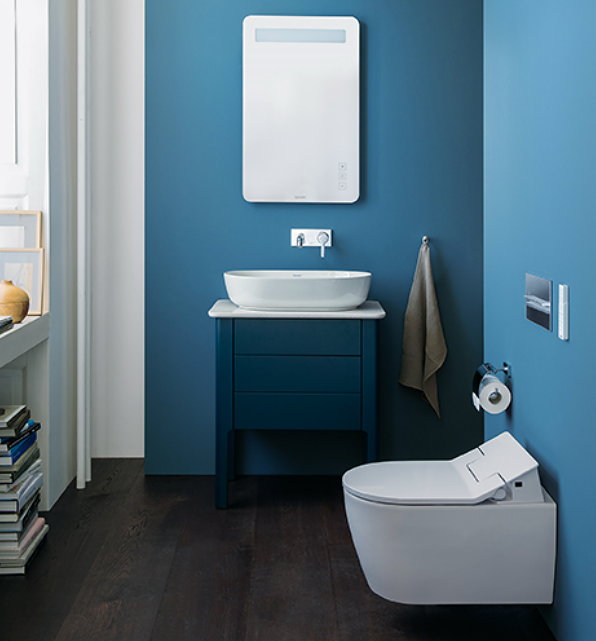 Badkamer & Toilet Inspiratie: Gasten-WC Wastafelmeubeltje uit de Duravit Luv Badkamercollectie. (Foto Duravit   op DroomHome.nl)